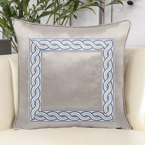Rosa Grey Silk Cushion
